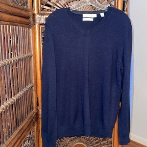 Calvin Klein mens sz M merino wool v neck sweater